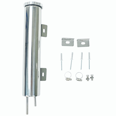 New Brand 2"x10" Polished Stainless Steel 20OZ Radiator Over Flow Tank Universal
