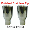 Polished Stainless Steel 2.5In 4Out 2X Sliver Exhaust Duo Layer Straight Tip