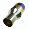  Polished Stainless 2X 2.5In 4Out Blue Burnt Exhaust Single Layer Straight Tip