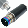 4" Rainbow Burnt Tip Carbon Fiber Weld-On Exhaust Muffler 2.5" Inlet Universal 1